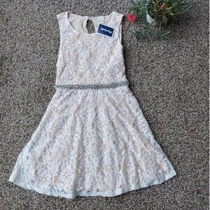 NWT Montesu Cream/orange Girl's dress. Size 14 L Any ocasion Gift  Christmas